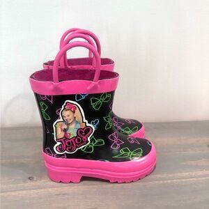 Nickelodeon JoJo Siwa Waterproof Easy-On Handles Rainboots Little Girls Size 5